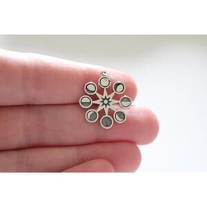 Sterling Silver Moon Phases Pendant in Sun Charm
